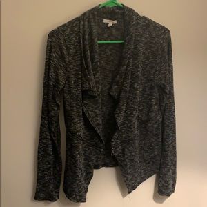 Gray cardigan with zipper embellishments